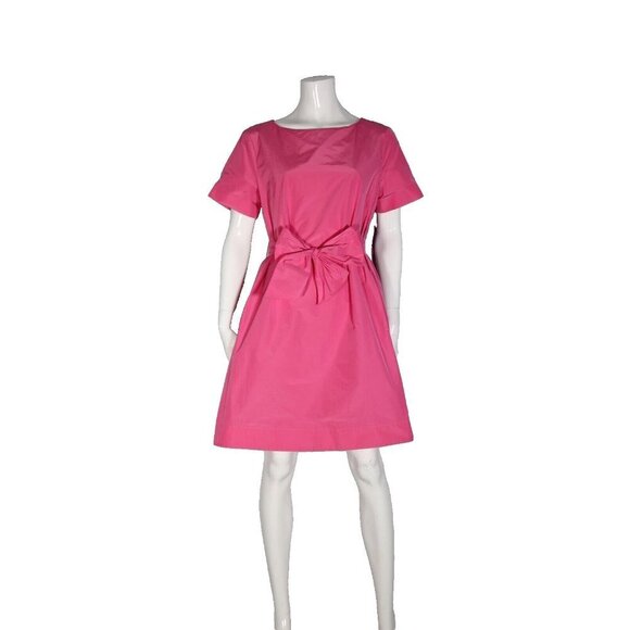 Weekend MaxMara Women's Large Pink Dress Short Sleeve Belted Knee Length A-Line - Picture 2 of 7